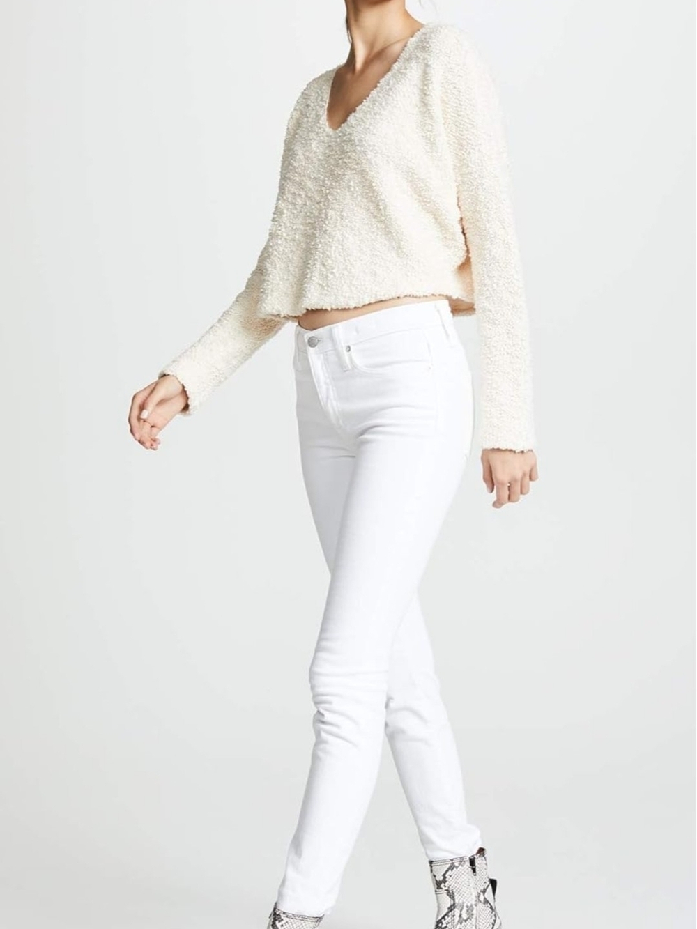 Free People Ivory Popcorn Pullover Sweater Size M - Picture 7 of 15
